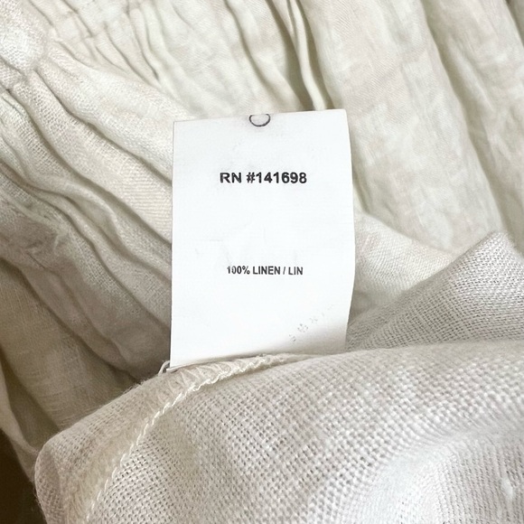 NWT RAMY BROOK Neutral Floral Linen Puff Long Sleeve Tiered Ruffle Mini Dress L - Picture 10 of 11